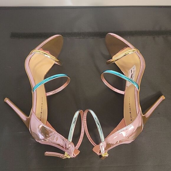 BRAND NEW BEBE&CO MULTI-COLOR STRAP ROUND-TOE HIGH HEEL STILETTOS SANDAL - Picture 11 of 16